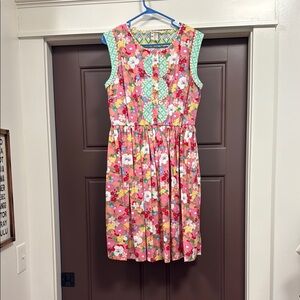 Matilda Jane Floral Women’s Dress with Pink and Green Accents